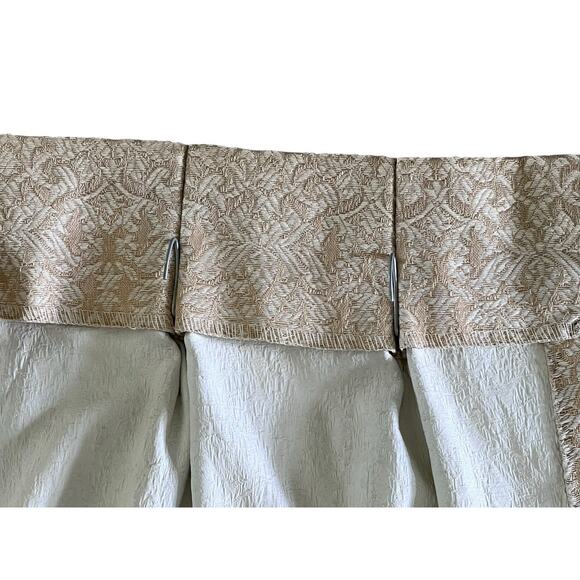 Vintage 60s Pinch Pleat Brocade Tapestry Floral Perma Prest Curtain 2 Panels MCM - Picture 7 of 8